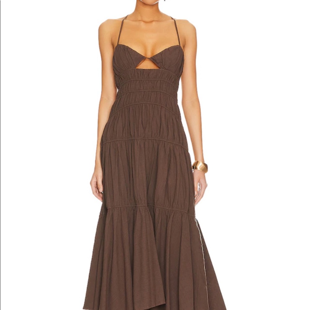 SNDYS Thalia dress in chocolate